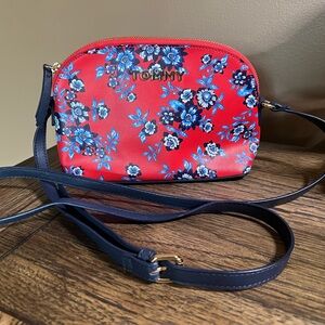 Tommy Hilfiger Red and Blue Floral Crossbody Bag Purse #FOJ #fourthofJuly